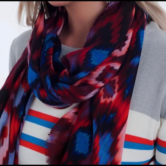 Italian Modal & Silk Tie-Dye Print Scarf - Picture 1 of 6